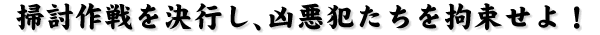 掃討作戦を決行し、凶悪犯たちを拘束せよ!