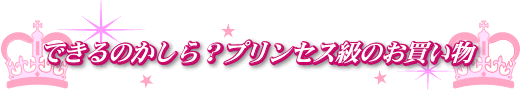 できるのかしら?プリンセス級のお買い物